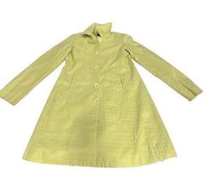 DStudio Geometric Pattern Button Long Jacket Trench Coat Size 4
